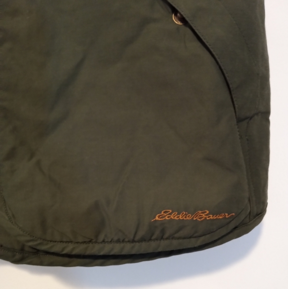 Eddie Bauer Sport Shop Women's Olive Green Quilted Goose down Vest - Picture 6 of 8